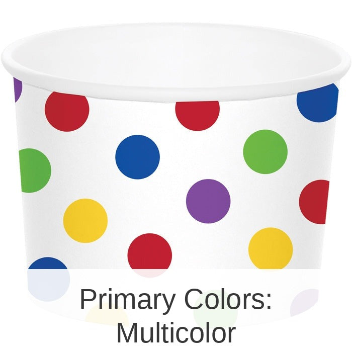 72/Case Bulk Multicolor Dot Treat Cups
