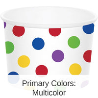 72/Case Bulk Multicolor Dot Treat Cups