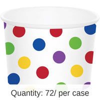 72/Case Bulk Multicolor Dot Treat Cups