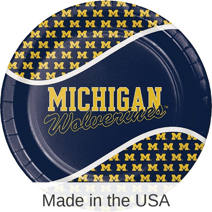 96/Case Bulk Michigan Wolverines Dinner Plate