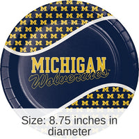 96/Case Bulk Michigan Wolverines Dinner Plate