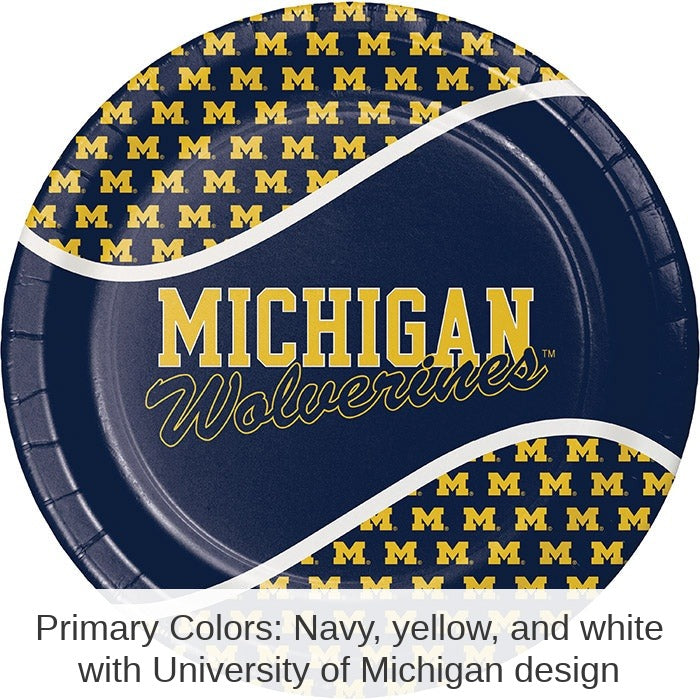 96/Case Bulk Michigan Wolverines Dinner Plate