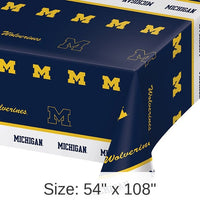 12/Case Bulk Michigan Wolverines Plastic Table Covers