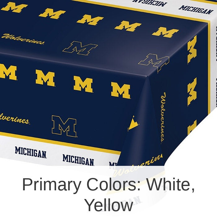 12/Case Bulk Michigan Wolverines Plastic Table Covers