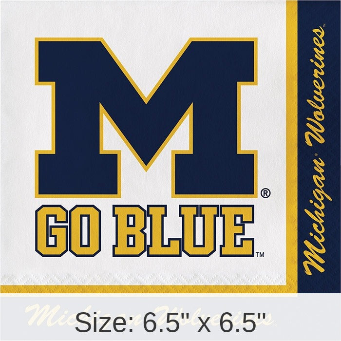 240/Case Bulk Michigan Wolverines Luncheon Napkin