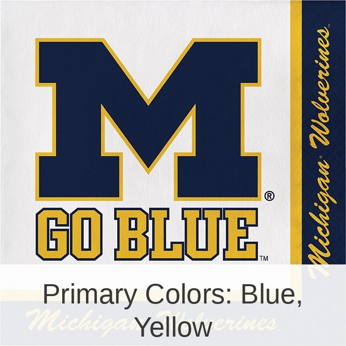 240/Case Bulk Michigan Wolverines Luncheon Napkin