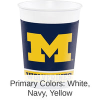 96/Case Bulk Michigan Wolverines 20 oz Plastic Cups