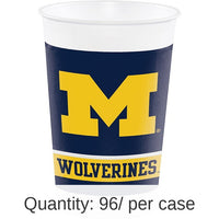 96/Case Bulk Michigan Wolverines 20 oz Plastic Cups