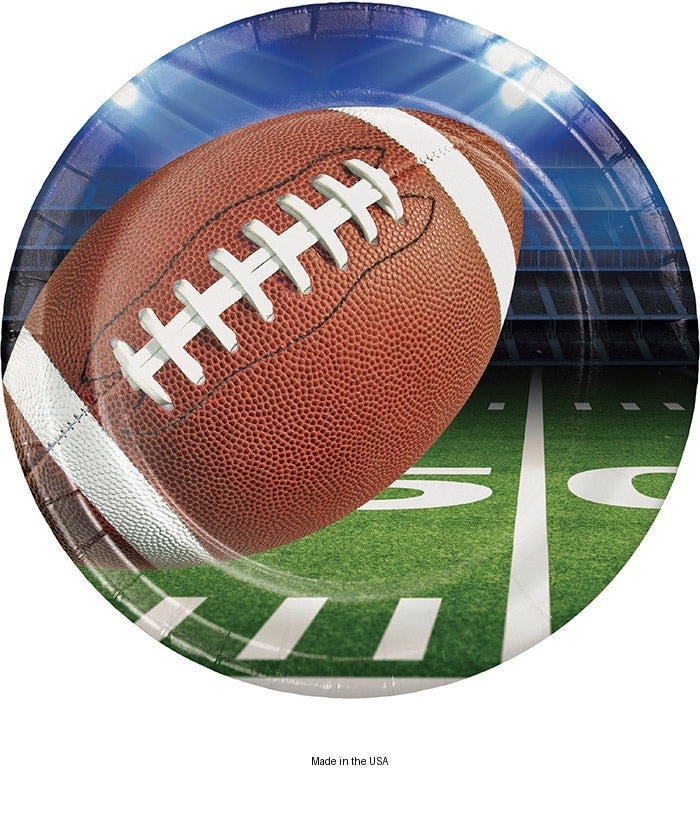 96/Case Bulk Football Party Dinner Plates
