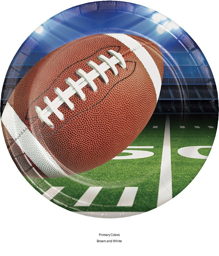96/Case Bulk Football Party Dinner Plates