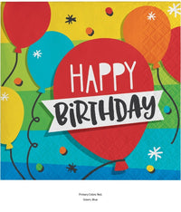 192/Case Bulk Rainbow Cake Beverage Napkins