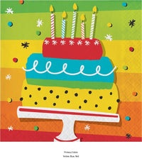 192/Case Bulk Rainbow Cake Luncheon Napkins