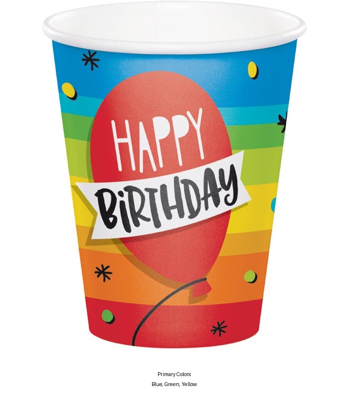 96/Case Bulk Rainbow Cake 9 oz Cups