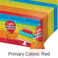 6/Case Bulk Rainbow Cake Plastic Table Covers