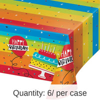 6/Case Bulk Rainbow Cake Plastic Table Covers
