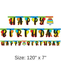 12/Case Bulk Rainbow Cake Party Banners