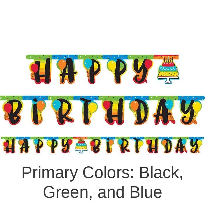 12/Case Bulk Rainbow Cake Party Banners