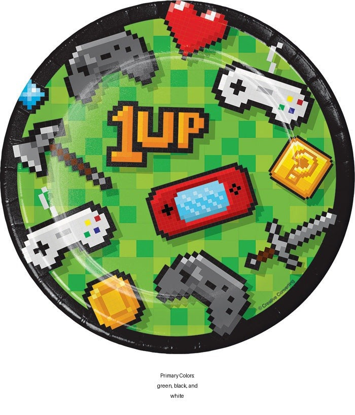 96/Case Bulk Video Games Party Dessert Plates