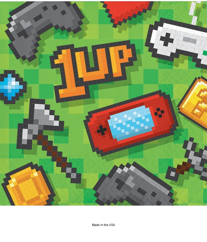 192/Case Bulk Video Games Party Beverage Napkins