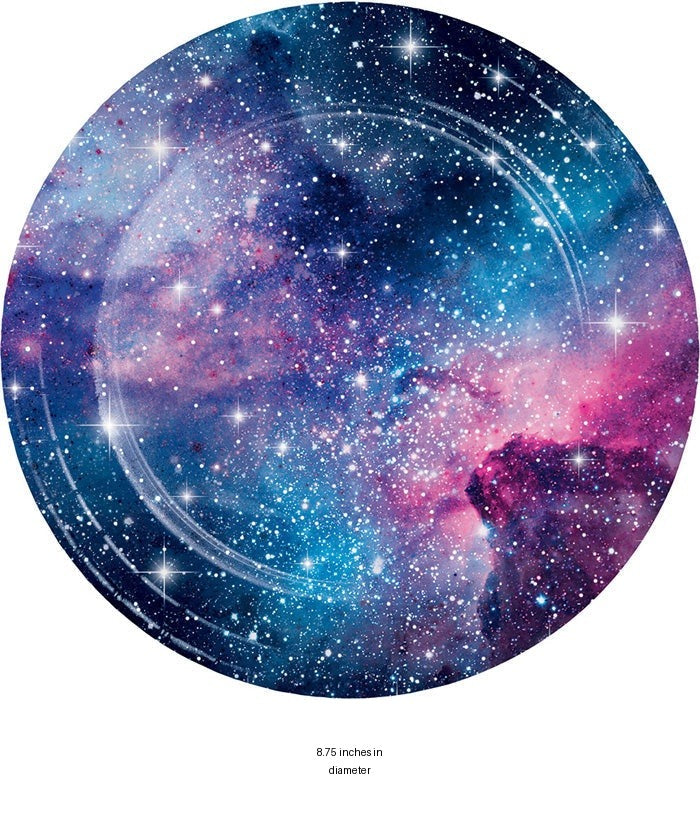 96/Case Bulk Galaxy Party Dinner Plates