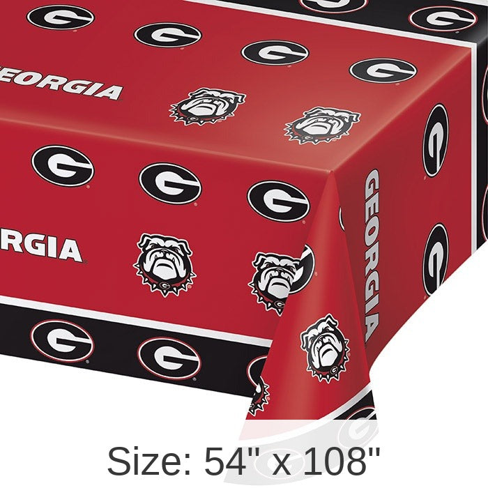 12/Case Bulk Georgia Bulldogs Plastic Table Covers