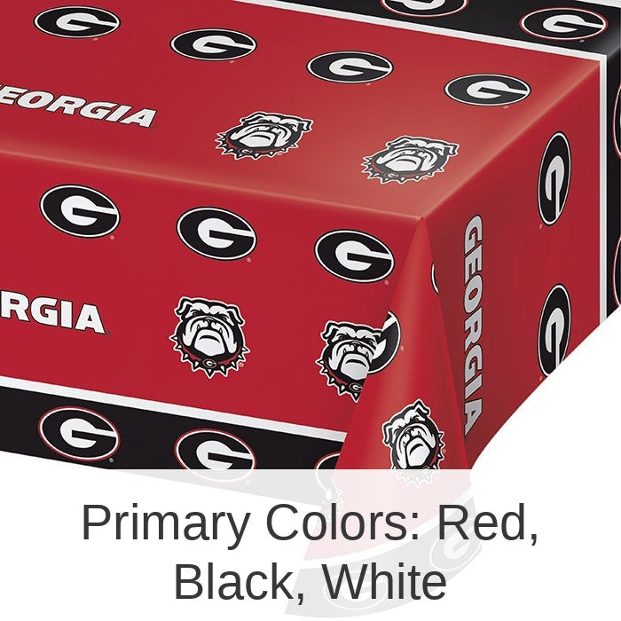 12/Case Bulk Georgia Bulldogs Plastic Table Covers