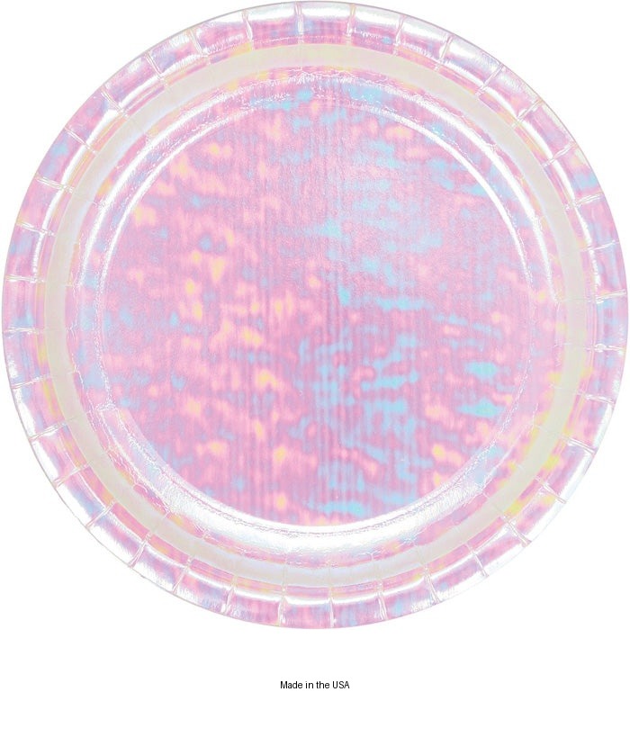 96/Case Bulk Iridescent Party Dinner Plates