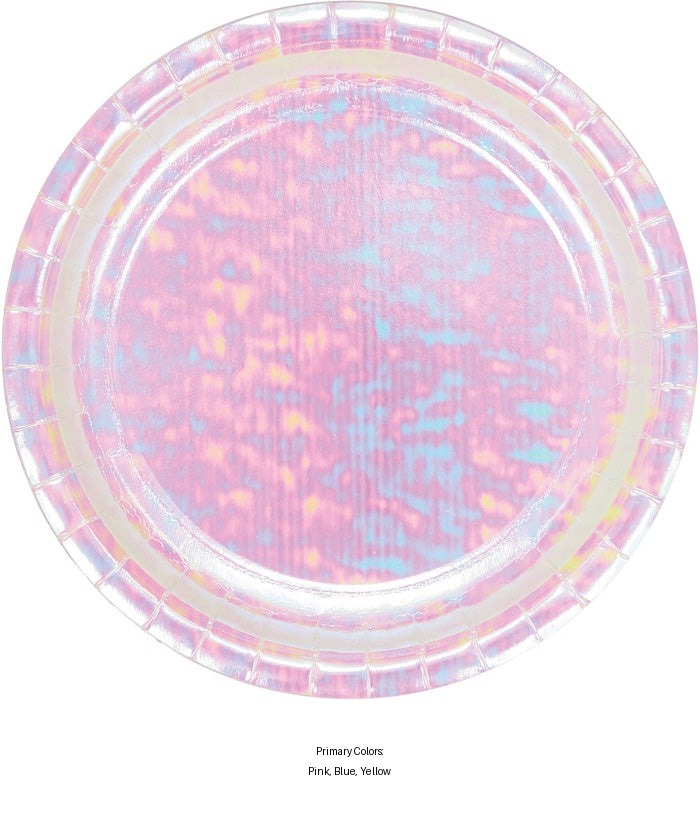 96/Case Bulk Iridescent Party Dinner Plates