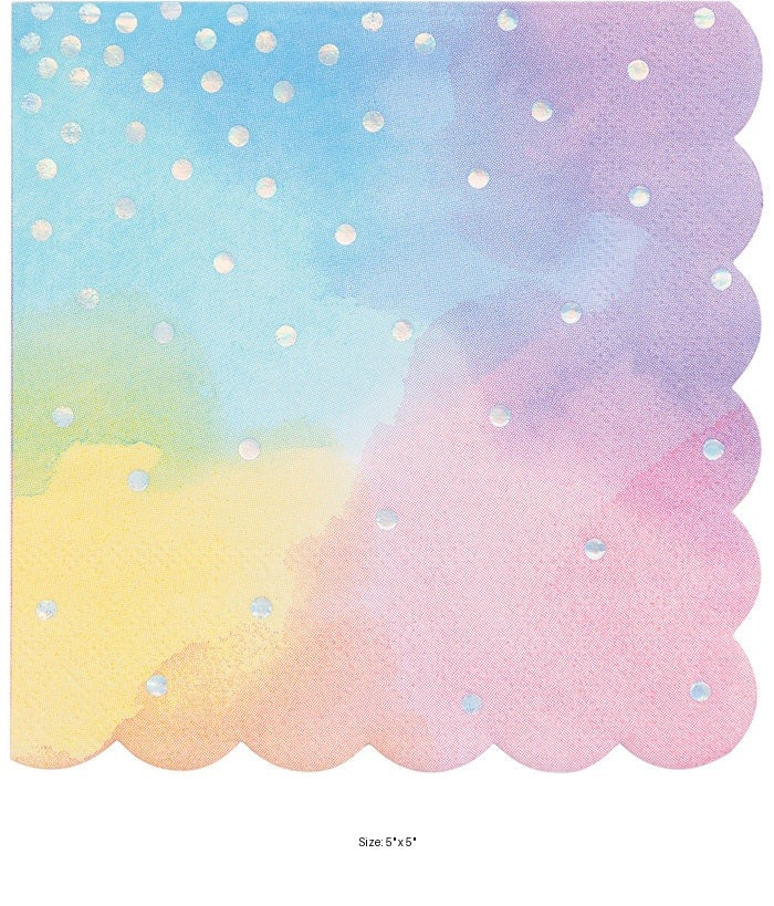 192/Case Bulk Iridescent Party Beverage Napkins
