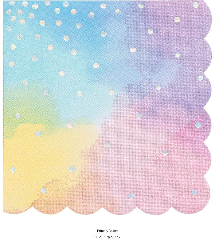 192/Case Bulk Iridescent Party Beverage Napkins
