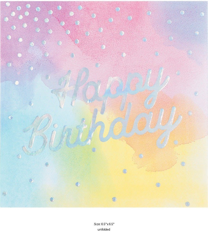 192/Case Bulk Iridescent Party Happy Birthday Luncheon Napkins