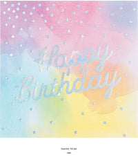 192/Case Bulk Iridescent Party Happy Birthday Luncheon Napkins