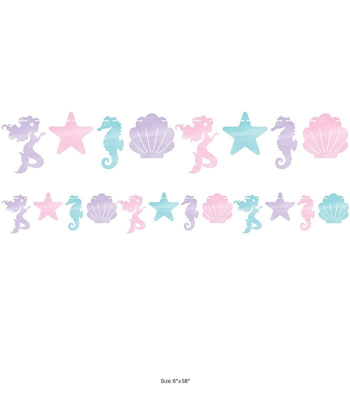 6/Case Bulk Iridescent Mermaid Party Banners