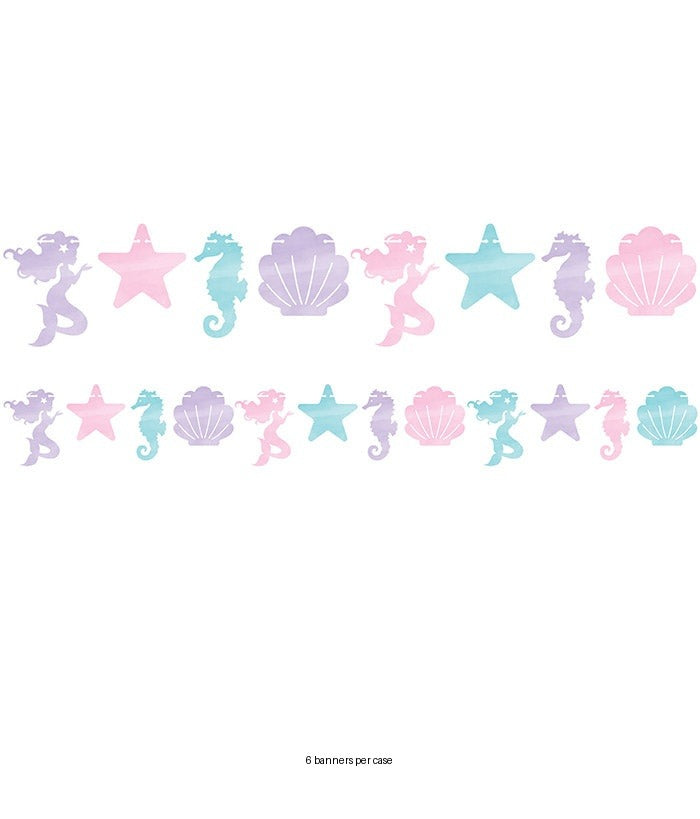 6/Case Bulk Iridescent Mermaid Party Banners