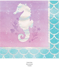 192/Case Bulk Iridescent Mermaid Party Beverage Napkins