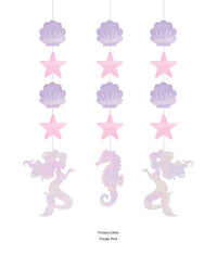 36/Case Bulk Iridescent Mermaid Party Hanging Decorations