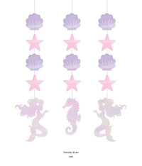 36/Case Bulk Iridescent Mermaid Party Hanging Decorations
