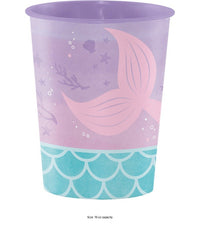12/Case Bulk Iridescent Mermaid Party 16 oz Favor Cups