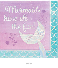 192/Case Bulk Iridescent Mermaid All The Fun Luncheon Napkins