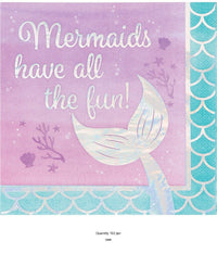192/Case Bulk Iridescent Mermaid All The Fun Luncheon Napkins