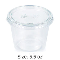 192/Case Bulk Clear 5.5 oz Portion Cups with Lids