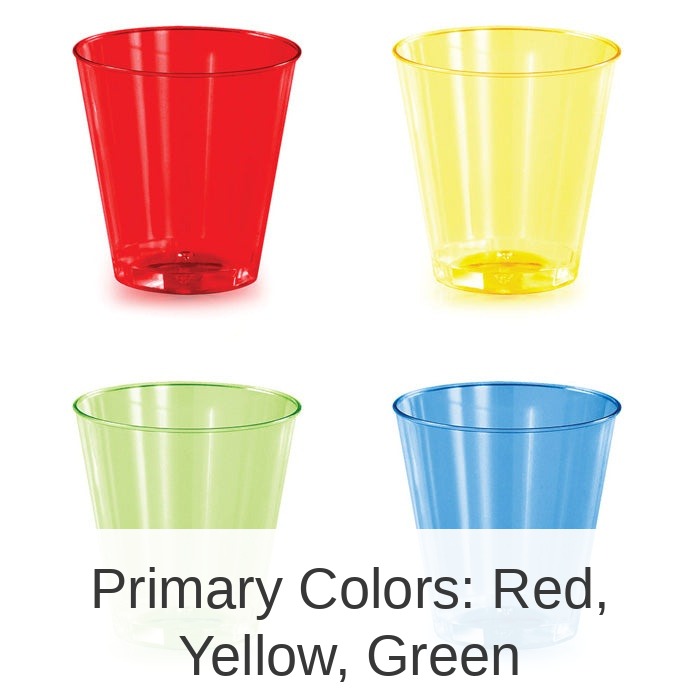 192/Case Bulk 2 oz Assorted Color Plastic Shot Glasses