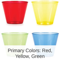144/Case Bulk 9 oz Assorted Colors Plastic Tumblers