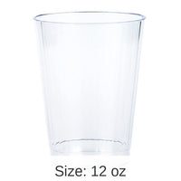 96/Case Bulk Clear 12 oz Plastic Tumblers