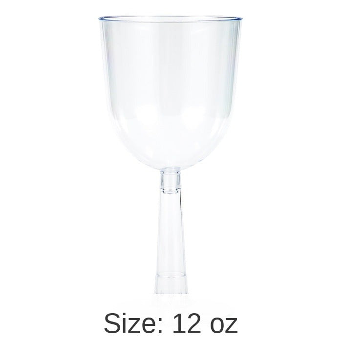 48/Case Bulk Clear 12 oz Plastic Wine Glasses