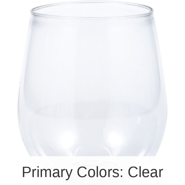 24/Case Bulk Clear 14 oz Plastic Stemless Wine Glasses