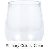 24/Case Bulk Clear 14 oz Plastic Stemless Wine Glasses