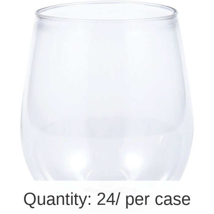 24/Case Bulk Clear 14 oz Plastic Stemless Wine Glasses