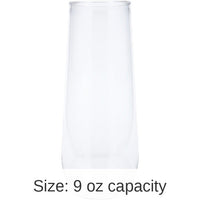 24/Case Bulk Clear 9 oz Plastic Stemless Champagne Flutes