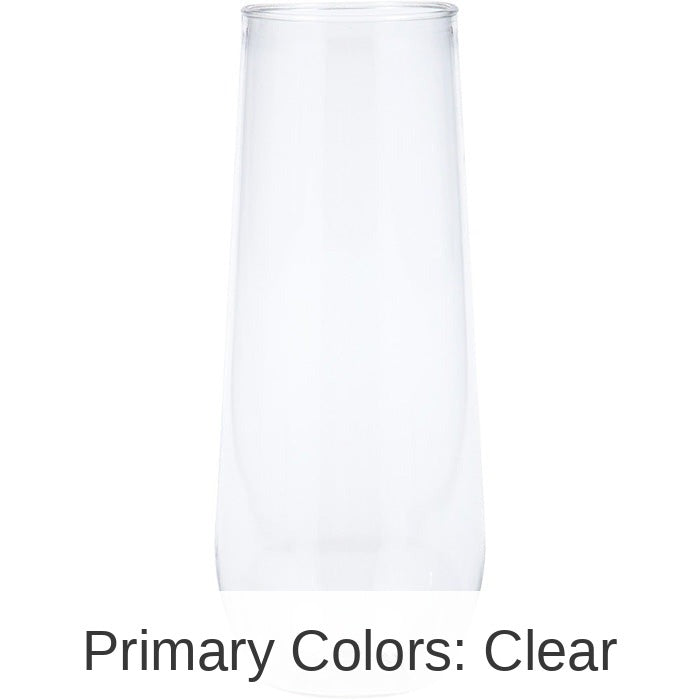 24/Case Bulk Clear 9 oz Plastic Stemless Champagne Flutes